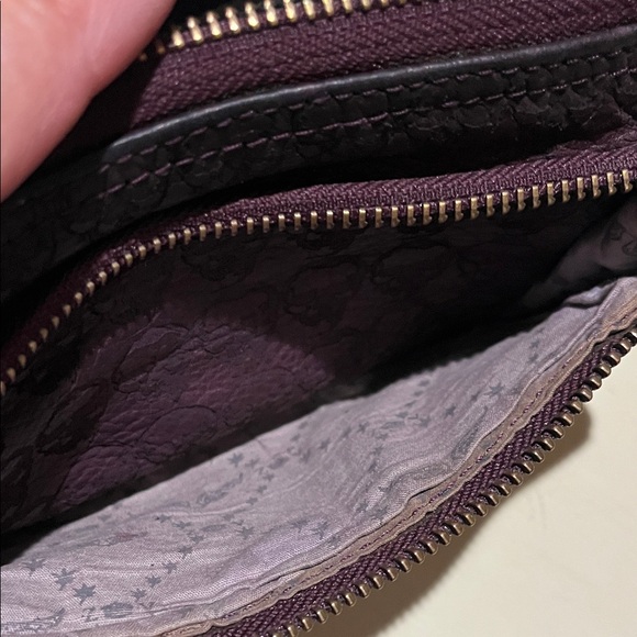 Zadig & Voltaire Deep Purple Leather Wristlet Clutch - Picture 9 of 9